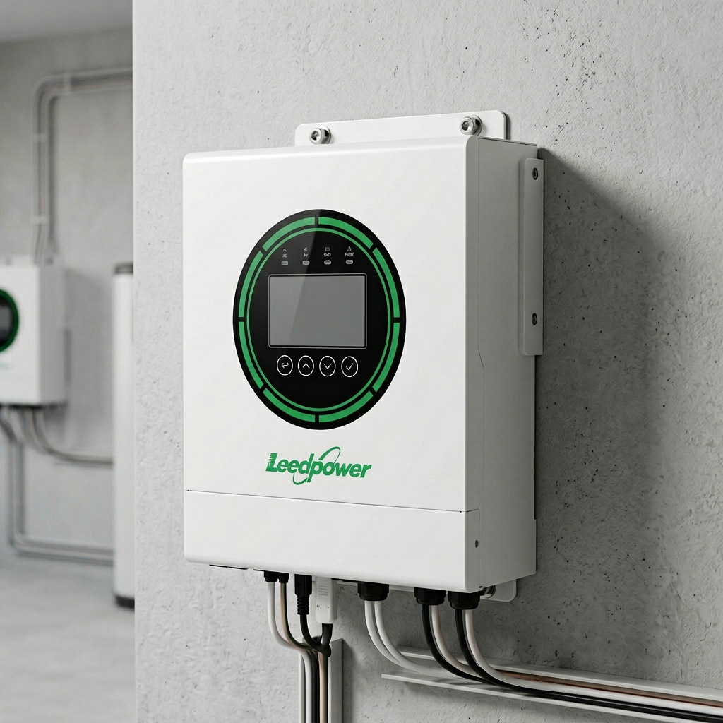 Biến tần năng lượng mặt trời Leedpower 6500W lắp đặt treo tường